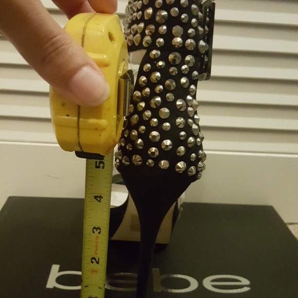 Black Suede embellished Bebe heels - Picture 3 of 5